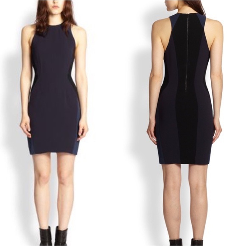 rag & bone Clemence Colorblock Sheath Dress Sleeveless Purple Blue Black
